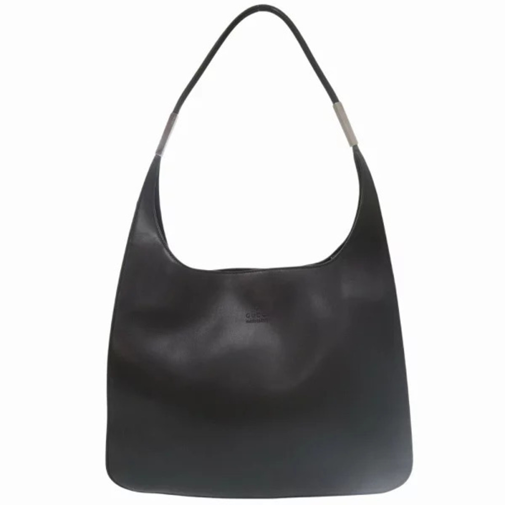 Gucci One Shoulder Hobo bag Leather Black Shoulder